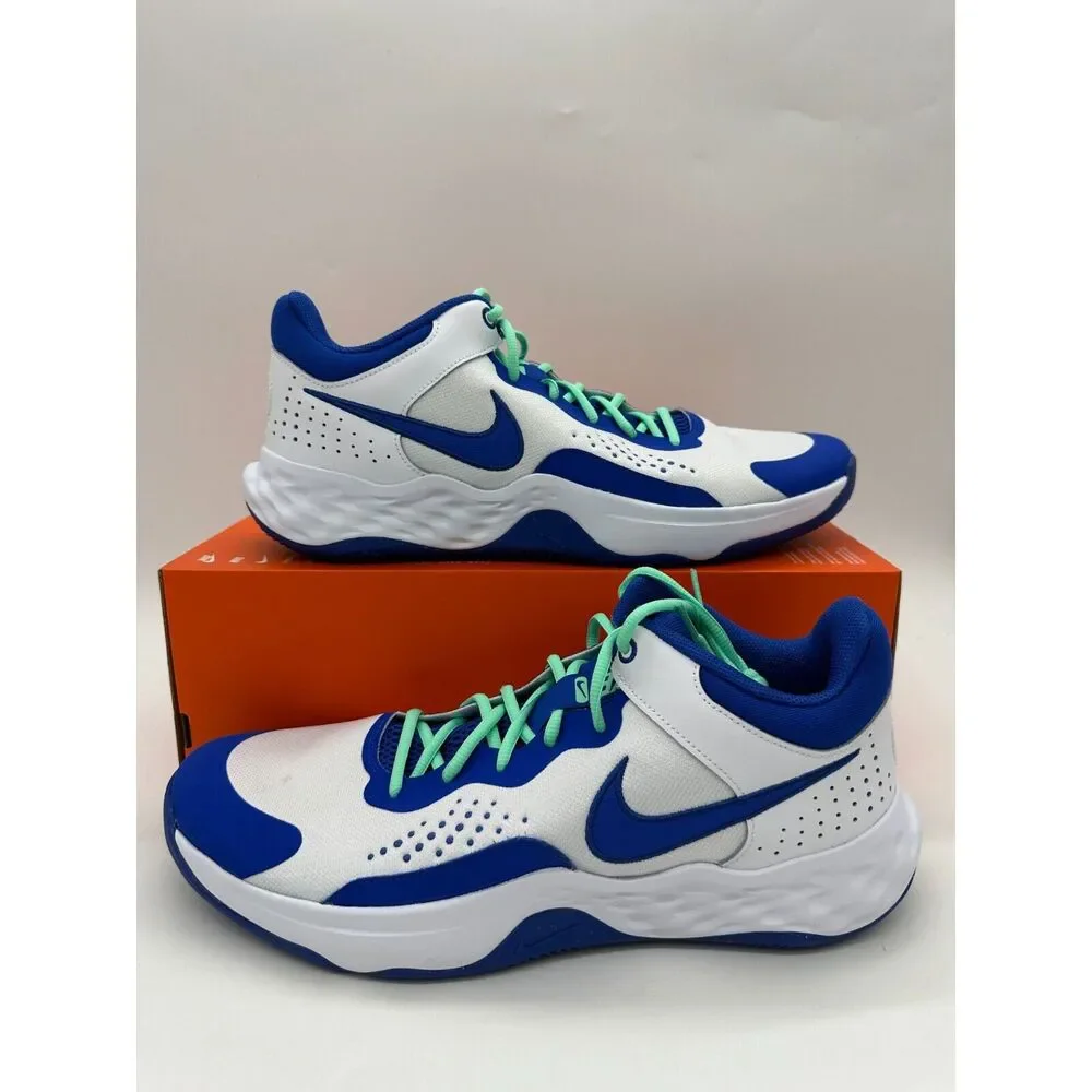 Nike FLY BY MID 3 Men's Size 15 White & Blue Basketball Shoes DD9311 102